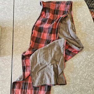 Faherty 100% organic cotton pink/grey plaid checked scarf